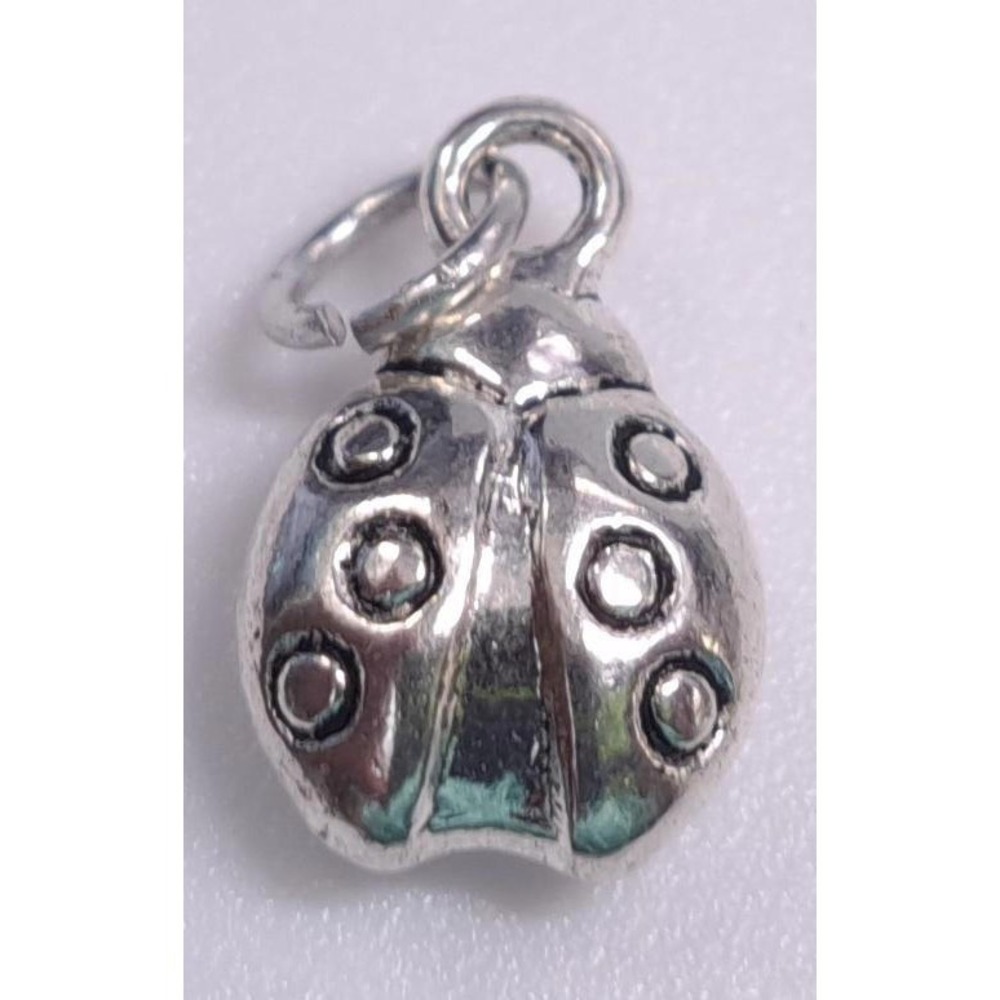 New Ladybug Slide Charm Pendant Silver Tone Insect Garden Gift Lady Bug Lover
